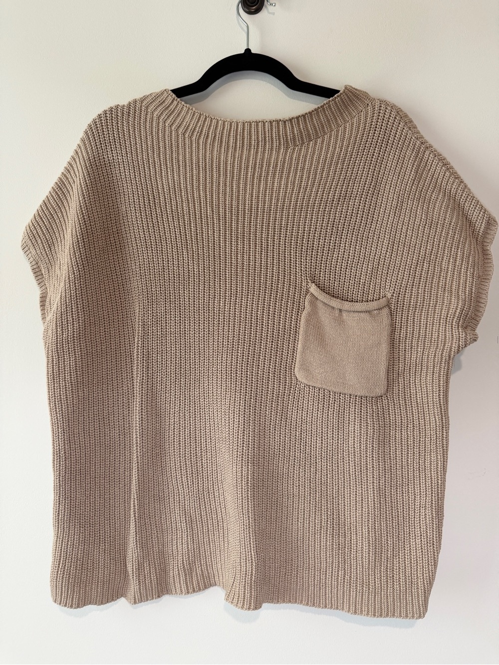 Zenana Women’s Beige Knit Pocket Sweater
